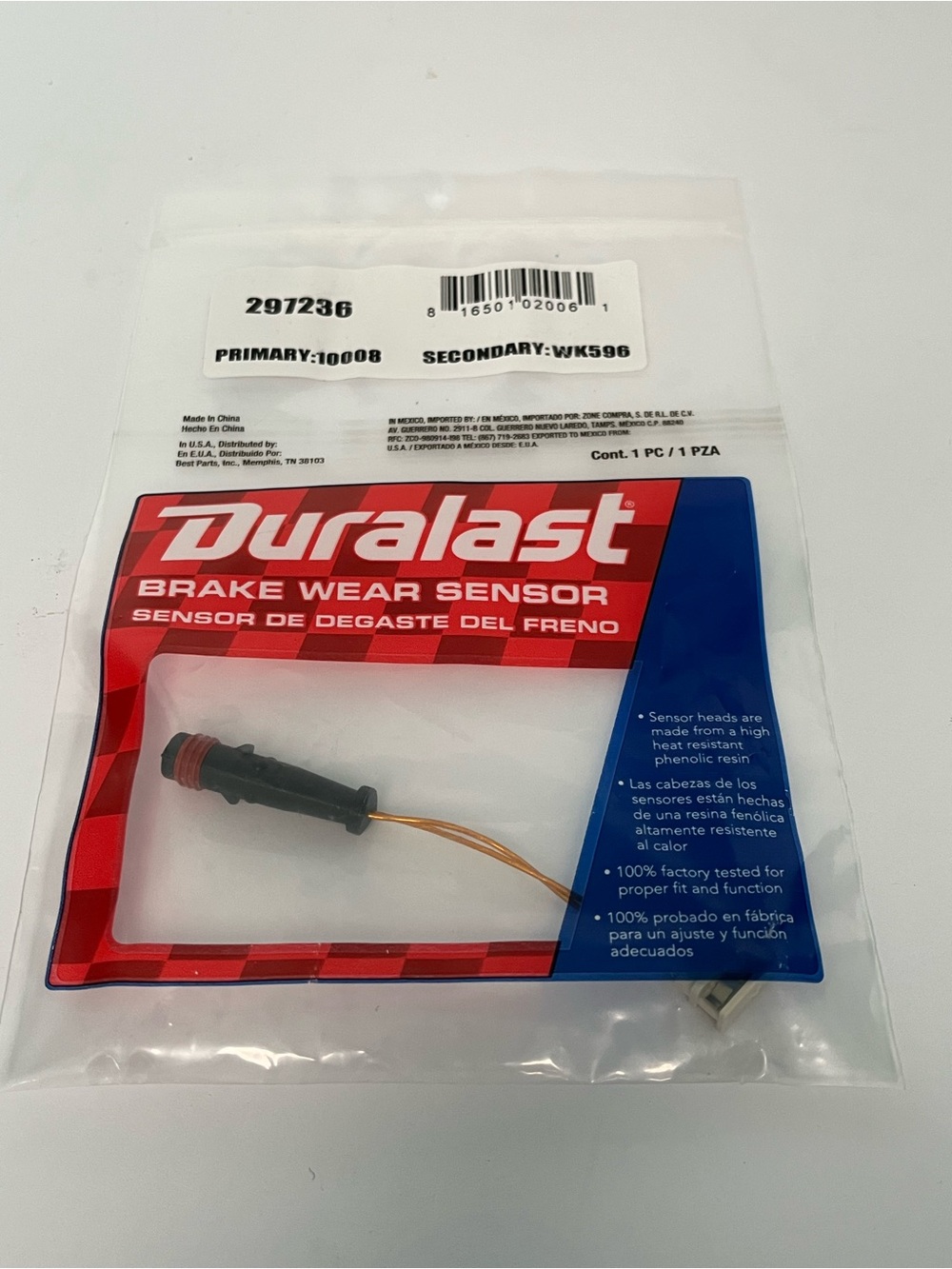 Black Brake Wear Sensor